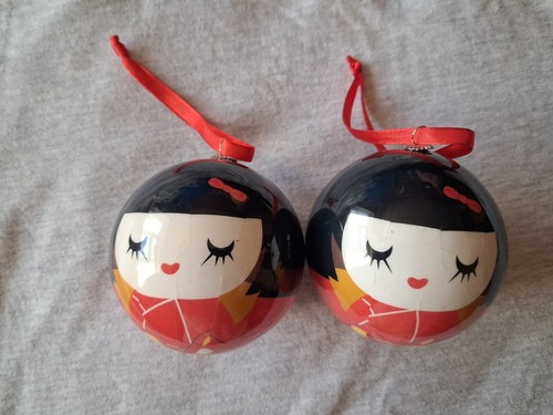 Geisha christmas baubles - baubles, x2