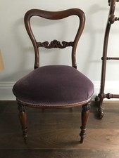 Beautiful Solid Wood Frank Hudson Chair Purple Velvet Seat Pre Owned 
