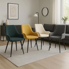 Set 2 Tub Fabric Chair Wing Back Armchair for Bedroom Living Room Lounge