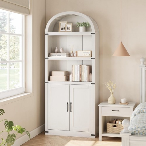 Tall arched bookcase with - arched,