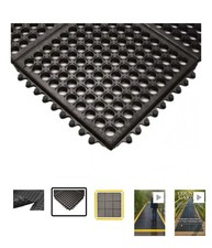 Rubber Link Mats with Drainage Holes – Non-Slip Interlocking Marquee Flooring