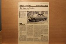 Original SUNBEAM STILETTO IMP (1969) Motor Trader Service Data No. 476