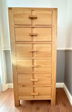 John Lewis Monterey Bedroom Tallboy Oak Chest of Drawers Dresser Storage Cabinet