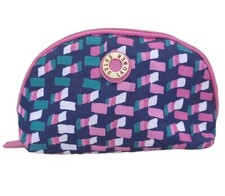 Estee Lauder Vintage  Blue Pink Geometric Patterned Make Up Bag 23.5 x 16 cm.