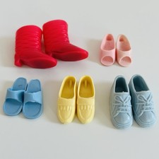 Vintage 80s Pedigree Sindy Doll Shoes Heels Sandals Boots Pink Blue Yellow Grey