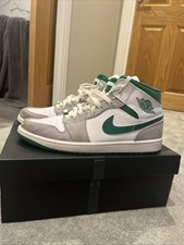 Jordan 1 Mid Grey Pine Green SE Uk 10 With Crease Protectors