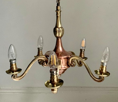 Vintage five arm brass - arm, &