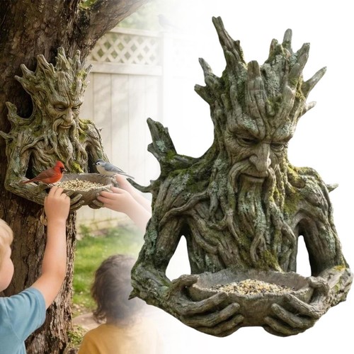 Resin tree face bird - resin,