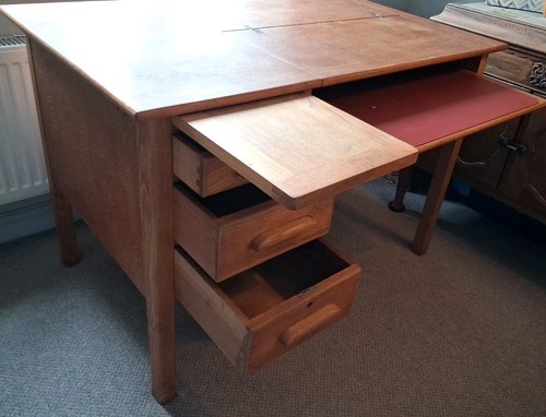 Vintage desk with - with, concealed