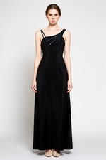 LONG BLACK ASYMMETRICAL STRAP
