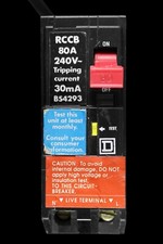 SQUARE D 80 AMP 30mA DOUBLE