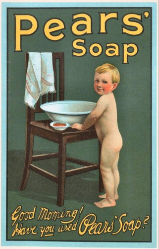 Vintage pears soap poster - soap, ad