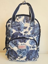 Cath Kidston Cream Blue Floral Roses Vintage Look Laptop Ready Backpack. SUPERB