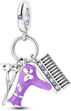 Purple Hair Dryer/Comb Charm