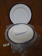 NEW 6 x 27.25 cm Dinner Plates - Royal Worcester HOWARD Cobalt Blue & Gold