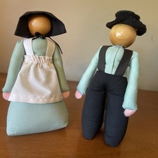 Vtg Pair Of Wood Head Weighted