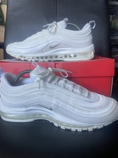 Nike Airmax 97 Triple White Wolf Grey Mens Size UK 9 Trainers VGC 921826-101