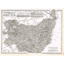 SUFFOLK - Antique County Map
