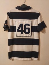 Quba Sails Men's Blue & White Striped Nautical Theme Short Sleeve Polo Shirt M