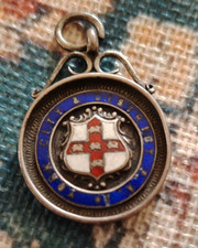 Sterling silver fob medal - silver,