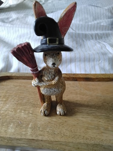 Halloween rabbit with broom - halloween,