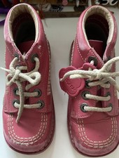 Kickers Pink Kids Leather
