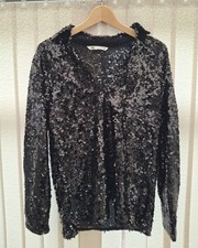 Zara Top Womens Black Sequin