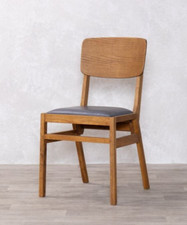 WOODEN STACKING CHAIR WITH PADDED SEAT SOLID OAK FRAME CHAIR