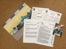 Vintage JOHNNY HERBERT FANCLUB Items STEWART JAGUAR F1 1999 Formula 1 One Poster