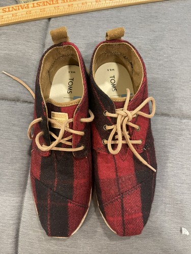Toms botas red plaid - botas, wool