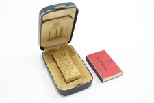 Dunhill Rollagas Pocket Lighters Inc Boxed Gold Tone Hammered w/ Matchbox