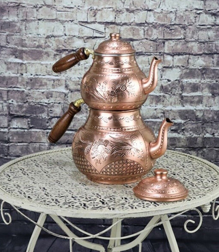 Traditional copper teapot - traditional, with