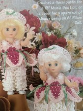 Vtg Fibre Craft Crochet Pattern 347 Toilet Roll Cover Miss Lily Doll Dress