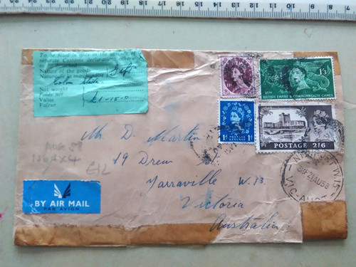 Postal history airmail aug - postal,
