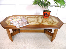Vintage Gplan Teak large Tiled coffee table Octagonal design 1970s chic table