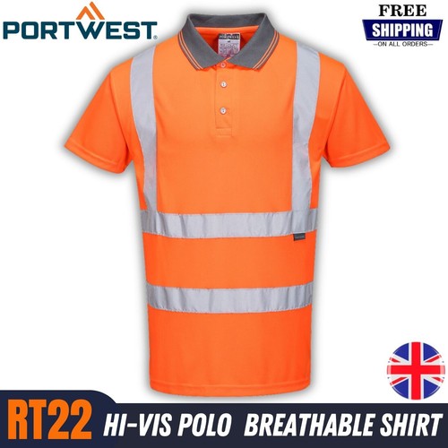Portwest vis railway polo - hi-vis,