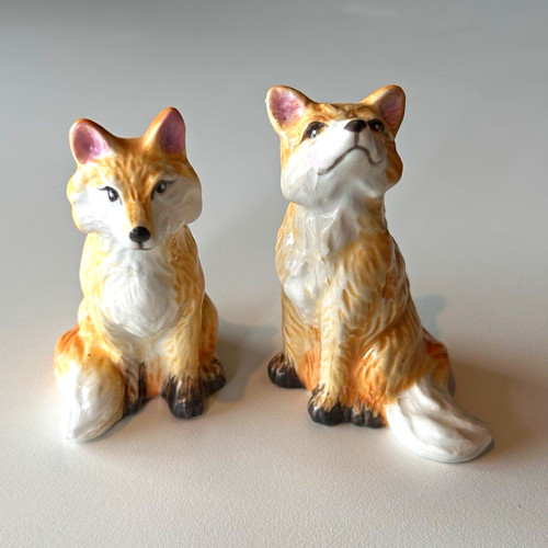 Ceramic fox salt - ceramic,