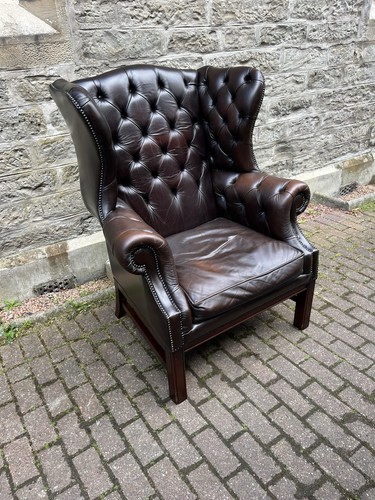 Vintage leather wing back - ,