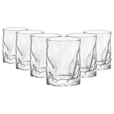Bormioli Rocco 6x Sorgente Double Whisky Glasses Ridged Water Tumblers 420ml