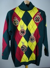 VTG Escada Margaretha Ley Pure Wool Sweater Womens Size EU 40 Argyle Germany