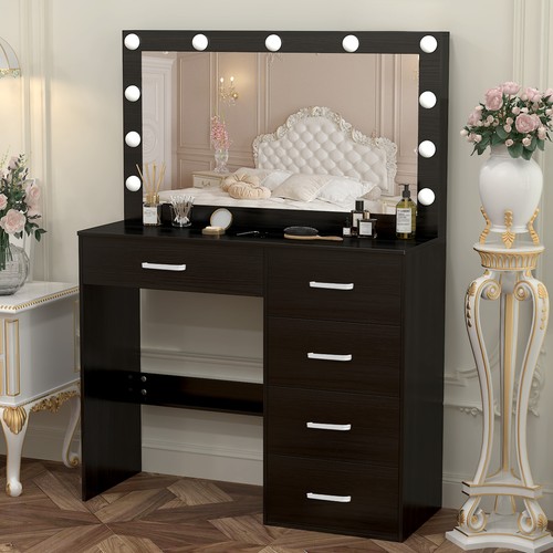 Black dressing table - black, makeup