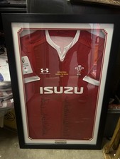 Wales six nations FULL SQUAD signed home shirt rugby union framed  COVID year 
