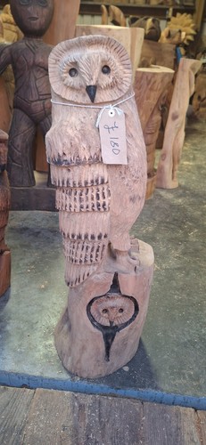 Chainsaw carving owl wood - carving,