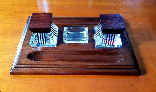 Art deco inkwell desk - art, in