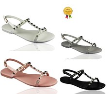 New Womens Flat Sandals Ankle