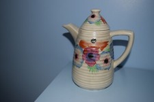 A rare Clarice Cliff Lynton coffee pot & cover "Anemone" 1934