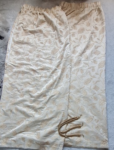 Dunelm gold damask fully lined - gold,