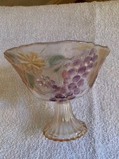 Vintage SOGA Japan Glass Coloured Pedestal Bowl For Bonbon,  Sweets Or Fruit