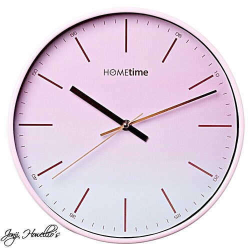 Pink round wall clock silent - round,