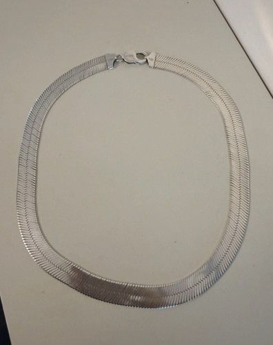 Wide silver herringbone - silver, italy